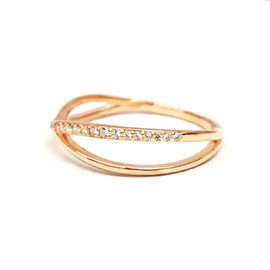 Round Silver Cubic Zirconia Rings , Golden Zirconia Engagement Rings