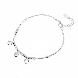 Luxury Silver Cubic Zirconia Bracelet , Unique Silver Chain Bracelet