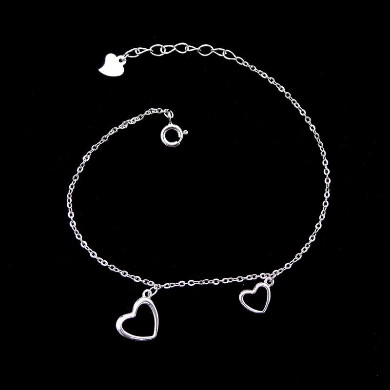 Romantic / Simple Plain Silver Bracelet With Heart Shape Accessory