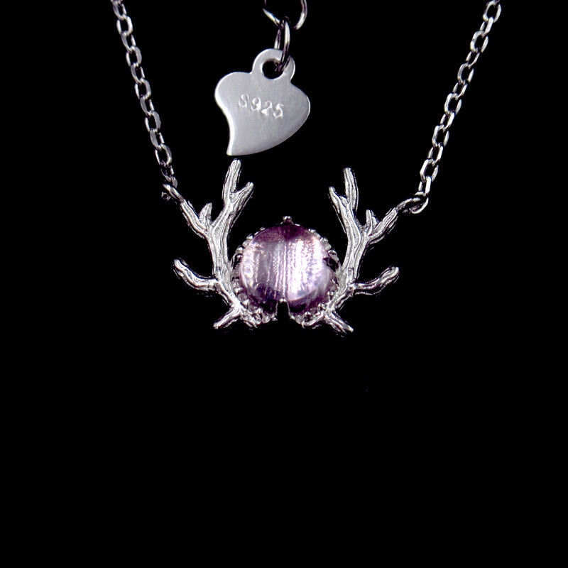 Special Silver Plating Gold Necklace / Coloured Glaze Antlers Shape Jewelry