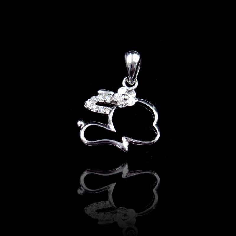 Rabbit Lovely Cute Animal Pendants Vivid 925 Silver Hollow - Carved Jewelry