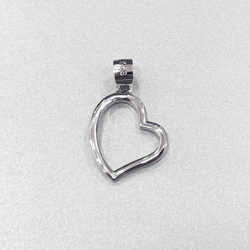 Wedding Sterling Silver Heart Pendant / Solid Silver Pendant Without Stone