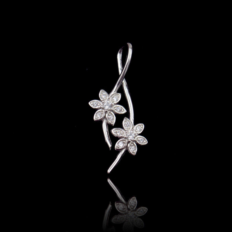 Flower 925 CZ Pendant / Personalized Sterling Silver Iced Out Pendants